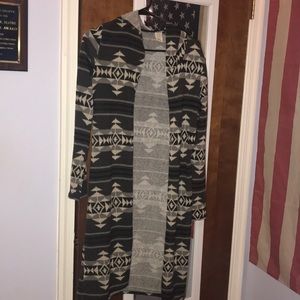 Long patterned cardigan